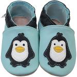 Chaussures Hobea bleus clairs à motif pingouins en cuir Pointure 21 look fashion pour enfant 