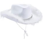 Chapeaux de cowboy blancs Tailles uniques look fashion pour femme 