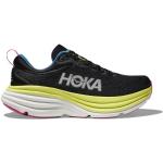 Chaussures de running Hoka Bondi noires en fil filet vegan légères pour homme en promo 