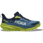 Chaussures de running Hoka Challenger vertes en gore tex imperméables look fashion pour homme en promo 
