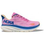 Chaussures de running Hoka Clifton blanches en fil filet look fashion pour femme en promo 