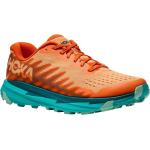 Chaussures de running Hoka orange en fil filet légères look fashion pour homme en promo 