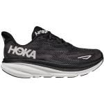 Chaussures de running Hoka Clifton noires en fil filet légères pour femme en promo 