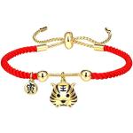 Bracelets porte-bonheurs rouges à motif tigres look asiatique 