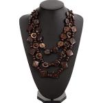 Colliers ethniques pour la fête des mères marron en bois à perles style ethnique pour femme 