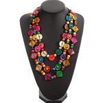 Colliers ethniques multicolores en bois à perles style bohème pour femme 