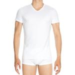 T-shirts col V HOM blancs en modal à manches courtes à col en V Taille S look fashion pour homme en promo 