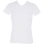 T-shirts col V HOM blancs en modal à manches courtes à col en V Taille S pour femme 