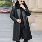 Vestes longues d'automne noires en cuir synthétique coupe-vents à manches longues Taille 3 XL look streetwear pour homme 