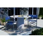 Chaises de jardin design bleues en aluminium pliables en promo 