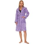 Robes de chambre courtes violettes bio à capuche Taille M look fashion pour femme 