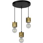 Homemania Lampe à Suspension Shape Base - Lustre - Plafond - Bois, Noir, Métal, Bois 30 X 30 X 100