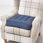 Galettes de chaise Homescapes bleu marine en coton 50x50 cm 