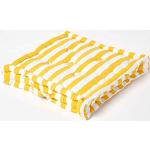 Galettes de chaise Homescapes jaunes à rayures en coton 40x40 cm 