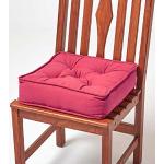 Galettes de chaise Homescapes rouge bordeaux en coton 40x40 cm 
