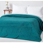 Couvre-lits Homescapes turquoise en coton 