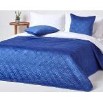 Couvre-lits Homescapes bleus en velours 