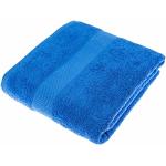 Serviettes de bain Homescapes bleu roi en coton 100x180 