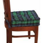 Galettes de chaise Homescapes vertes à carreaux en coton 40x40 cm 