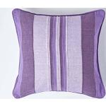 Housses de coussin Homescapes violettes à rayures en coton 45x45 cm 