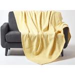 Couvertures Homescapes jaunes en coton lavable en machine 150x200 cm 
