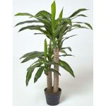 Homescapes - Plante artificielle Dracaena Fragrans en pot, 90 cm - Vert