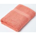 Serviettes de bain Homescapes orange en coton 50x90 