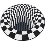 HomeSoGood Tapis rond 3D avec illusion de vision stéréo Noir et blanc Tourbillon Tapis décoratif Tapis de sol Tapis de sol Salon 80 x 80 cm
