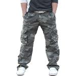 Pantalons de travail gris camouflage look militaire pour homme 