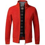 Gilets zippés d'automne rouges Taille XS look fashion pour homme 