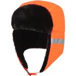 Bonnets de ski orange en cuir 56 cm Taille 3 XL look fashion pour femme 
