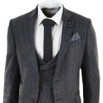 Gilets de costume gris en tweed look fashion pour homme 