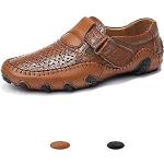 Chaussures casual marron à effet crocodile en caoutchouc anti choc Pointure 44 look casual pour homme 