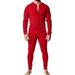 Pyjamas combinaisons rouges en coton Taille M look sexy pour homme 
