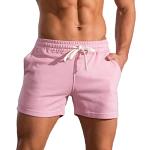 Shorts de running roses à fleurs en toile Taille 3 XL plus size look casual pour homme 