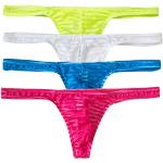 YFD Homme String Slips Triangle Sexy Poche Bikini Thong sous-vêtements Lot de 6 (L, 4pcs String(Yellow/White/Blue/Pink))