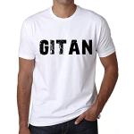 Homme Tee-Shirt Gitan T-Shirt Graphique Éco-Responsable Vintage Cadeau Nouveauté Blanc M