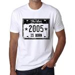 Homme Tee-Shirt L'Étoile Est Née en 2005 – The Star is Born in 2005 – 19 Ans T-Shirt Graphique Idée Cadeau 19e Anniversaire Vintage Année 2005 Nouveauté Blanc L