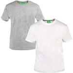 Hommes Duke D555 Grand Haut King Size Fenton Pack 2 T Shirt Haut En Coton T-shirt Décontracté - Gris - Blanc, 5XL