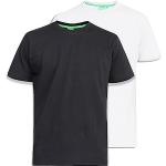 Hommes Duke D555 Grand Haut King Size Fenton Pack 2 T Shirt Haut En Coton T-shirt Décontracté - Noir - Blanc, 5XL