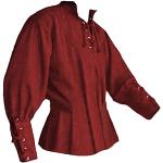 Chemises d'automne rouges à carreaux en flanelle à manches courtes à manches longues Taille M look médiéval pour homme 