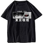 T-shirts noirs à manches courtes Tokyo Ghoul à manches courtes à col rond Taille S look streetwear pour homme 