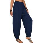 Pantalons taille haute de printemps Hoomall bleu marine Taille 5 XL plus size look casual pour femme 