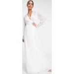 Robes de mariée blanches à fleurs à manches longues à manches longues Taille S classiques pour femme en promo 