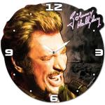 Horloge bois Johnny Hallyday black 35x34 cm