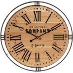 Horloge Colonial métal bois D58 cm