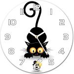 Horloges noires en verre à motif animaux 