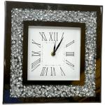 Horloges design argentées en cristal à strass 
