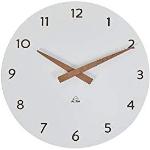 Horloge Murale - Bois -Quartz - Silencieuse - Précieuse - Look Moderne Et Epuré - Blanc - Alba Hormilena Bc