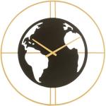 Horloges murales Paris Prix noires en métal imprimé carte du monde en promo 